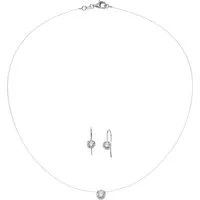 Firetti Ohrring und Ketten Set Schmuck Geschenk Silber 925 Ohrringe Halskette mit Anhänger Solitär (Set, 2-tlg), mit Zirkonia (synth)