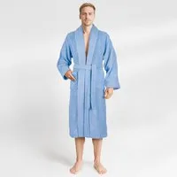 HAMMETEX Herrenbademantel hergestellt aus 100% Baumwolle – 380 g/m² Frottee, mit Taschen, Langform, Baumwolle, Schalkragen, Gürtel, saugfähig & Weich
