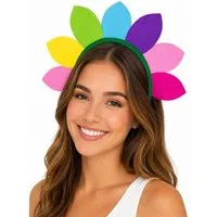 Das Kostümland Kostüm Bunter Blüten Haarreif zum Blumen Kostüm, Party Z