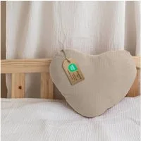 lilimaus Dekokissen Kuschelkissen Herz & Stern aus Musselin fürs Kinderzimmer, Kuschelkissen mit & ohne Füllung - passend zu Betthimmel & Bettwäsche