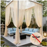 Sunicol Moskitonetz Outdoor Vorhang, Moskitonetz für Pavillon, fliegengitter Transparent (1 St), Gardinen DIY Sichtschutz Sonnenschutz für Balkon Terrassen