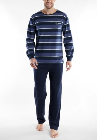 TOM TAILOR BODYWEAR - Nachtwäsche Männlich blau-mittel-ringel - Gr. - 58