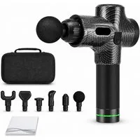 Tekoo Massagepistole Massagegerät, 30 Stufen 6 Aufsätze, LCD Touch Display, Set, 8-teiliges Set, 12mm Amplitude, 30 Geschwindigkeitsstufen, Leise