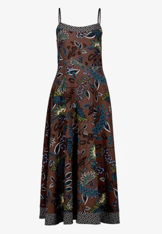 zero - Maxikleid mit Muster braun - Gr. - 38