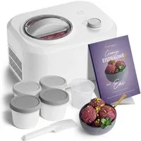 Springlane Eismaschine mit Kompressor - Für Eiscreme, Sorbet & Frozen Yoghurt, 1,00 l, 100,00 W, 1L selbstkühlend - Nur 30 Min Zubereitungszeit, ohne Vorkühlen