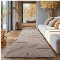 SIMPEX24 Designteppich Unicolor - Einfarbig, Rechteckig, Höhe: 12 mm, Kurzflor Teppich Geometrisch Design Anti-Rutsch Rückseite Waschbar