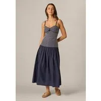 Adrianna Papell Sommerkleid Drop Waist Midi Dress Midi-Kleid aus leichter Baumwolle