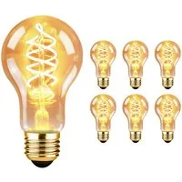 ZMH LED-Leuchtmittel Edison Vintage Glühbirne 4W Glühlampe A60 Antike Bulb Ideal Nostalgie, E27, 6 St., Warmweiß, Warmweiß