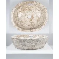 wohnfreuden Aufsatzwaschbecken Erosi Marmor Waschbecken 50 cm creme (Kein Set), MCaM87.163