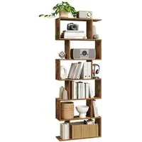 VASAGLE Bücherregal, 1-tlg., Standregal, Büroregal, 6 Fächer, Holzwerkstoff, 70x190,5x24cm (BxHxT)