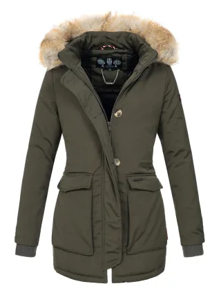 Navahoo Damen Winterjacke Schneeengel – Warm, Wasserabweisend & Mit Abnehmbarem Kunstfellkragen