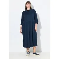 Ulla Popken Midikleid Jersey-Maxikleid Stehkragen 3/4-Arm Biobaumwolle