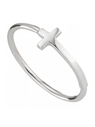 cai Ring 925/- Sterling Silber rhodiniert Kreuz