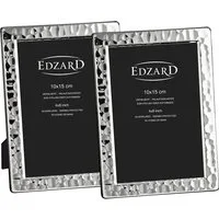 EDZARD Bilderrahmen Pavia, versilbert und anlaufgeschützt, 2er Set für 10x15 cm Foto