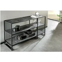 riess-ambiente Bücherregal ARCHITECTURE 120cm graphit · Standregal aus Metall mit 3 Regalböden, Einzelartikel 1-tlg., Wohnzimmer · Marmor-Design · Aufbewahrung · Raumteiler · 6 Ablageböden