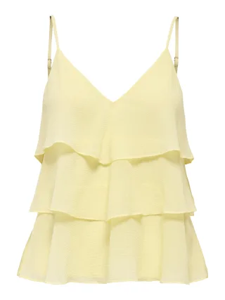 ONLY - ONLLINN LIFE FLOUNCE SINGLET WVN NOOS Double Cream - Gr. - XL