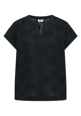 CECIL - Dropped Shoulder Bluse mit Embroidery palm breeze green - Gr. - M