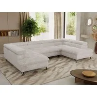 MKS MÖBEL Ecksofa PABLO U, Set, Wellenfeder, Metallbeine, HR35-Schaum, U-förmige Ecke, Wohnlandschaft, verstellbare Kopfstützen