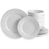 ECHTWERK Tafelservice Teller Set, "New Modern" (12-tlg), 4 Personen, Steinzeug, Modernes Geschirrset in Schiefer-Optik, hochwertige Stoneware