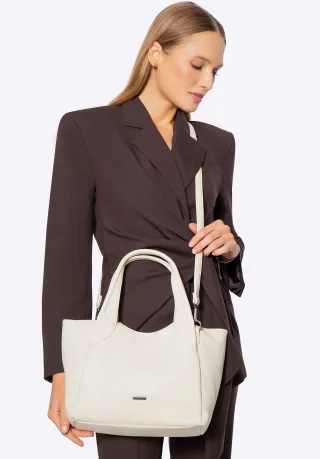 Wittchen Damen-Etui aus Öko-Leder, klein, cremefarben