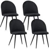 Albatros International Esszimmerstuhl Esszimmer Stühle 4 er Set CAPO, Stuhl Stühle Esszimmerstühle, Küche (4er Set, Schwarz, Samt Bezug), Küchenstuhl Küchenstühle Essstühle für den Esstisch Ess Stühle