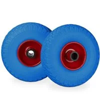 relaxdays Sackkarren-Rad Sackkarrenrad Vollgummi im 2er Set, Blau-Rot