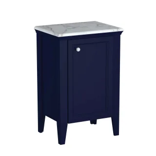 VitrA Valarte Halbhochschrank Breite 54 cm Höhe 83 cm 1 Tür Türanschlag rechts Stahlblau,65799 65799
