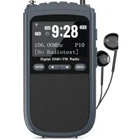 Greadio Digitalradio, 898 DAB Radio (Digitalradio (DAB), FM-Tuner, DAB/DAB+ FM, 800mAh Akku, LCD, Wecker & Sleep-Timer, Grau)