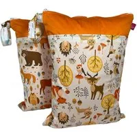 WeBaDa Windeltasche Wetbag Set Nasstaschen, Wäschebeutel - verschiedene Motive (Spar-Set, 2er-Set), waschbar, hygienisch, langlebig