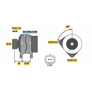 Bosch Lichtmaschine 150A Citroen Peugeot 0986048360