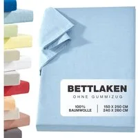 Carpe Sonno Betttuch Linon Haustuch Bettlaken ohne Gummizug Baumwolle Leintuch Laken Decke, Baumwolle, Gummizug: ohne, (1 Stück), Überwurf Bett Sofa Sessel Couch leichte Sommer Bettdecke 150x250