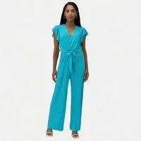 Elara Jumpsuit – One Size mit Wickelausschnitt und Plisseehose