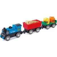 Hape Spielzeug-Eisenbahn Güterzug mit Batterieantrieb