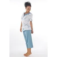 Consult-Tex Capri-Pyjama Damen Capri Pyjama Schlafanzug DF445Capri (Spar-Set, 1 Set) Oberteil mit aufgesetzter Brusttasche