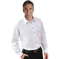 Moschen-Bayern Trachtenhemd Trachtenhemd Herren Wiesn-Hemd mit Biesen Herrenhemd Langarm Weiß