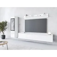 Home affaire Wohnwand VERA I, Vitrinen Türanschlag links/rechts wechselbar, (Komplett-Set, 3-St), Mediawand 230 cm, Vitrine mit Verglasung, stehend und hängend