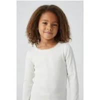 Name It Langarmshirt NMFKAB LS TOP NOOS in Feinripp und mit süßer Spitzenkante am Ausschnitt