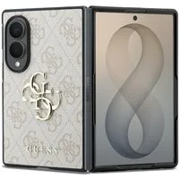Guess Handyhülle Galaxy Z Fold 8 Case Kunstleder rosa braun grau Big Logo goldfarben 7,6 Zoll, Kantenschutz
