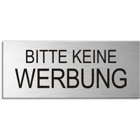 OFFORM DESIGN Hinweisschild Bitte keine Werbung Schild Briefkastenschild 60x25 mm Aluminium
