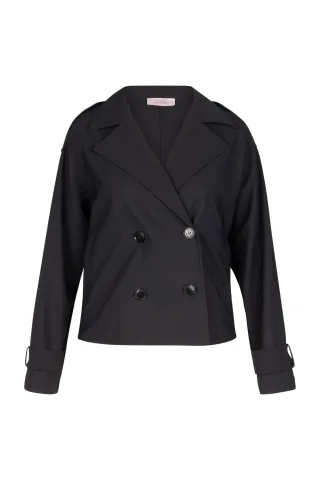 Studio Anneloes - Cato bonded trenchcoat black - Gr. - S