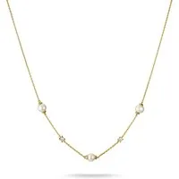 THOMAS SABO Kette mit Anhänger Kette mit Perlen gelbgoldfarben, mit Zirkonia (synth) - mit Süßwasserzuchtperle