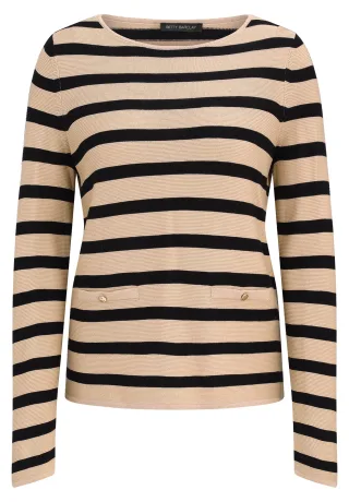 Betty Barclay - Feinstrickpullover patch beige/black - Gr. - 38