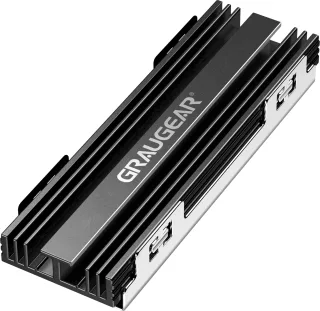 GRAUGEAR M.2 Kühlkörper Heatsink [leise Passivkühlung] für nvme M2 SSD kompatibel mit PS5 Konsole & Gaming PC senkt nvme ssd m.2 bis zu 45% I Wärmeleitpad I super PS5 Zubehör auch für PC Gehäuse