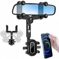 FOUORTUNATE-BEE Smartphone-Halterung 360° drehbare Auto-Rückspiegel-Handyhalterung, universell, (Ausziehbare Multifunktions-Handyhalterung für alle Smartphones)