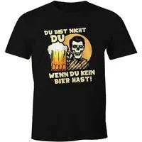 MoonWorks Print-Shirt Herren T-Shirt Du bist nicht du wenn du kein Bier hast Fun-Shirt Spruchshirt lustig Saufen Party Moonworks® mit Print