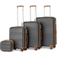 KONO Kofferset 4-teiliges Reiseset, ABS-Hartschalenkoffer (XL/L/M) + Kosmetikkoffer, (4 tlg)