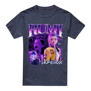K-Pop Demon Hunters - "Huntr/X" T-Shirt für Herren/Damen Unisex (Marineblau Meliert)