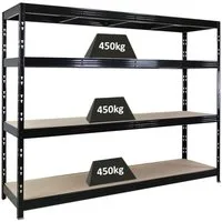 PROREGAL® Schwerlastregal Steckregal Profi-Weitspannregal RHINO bis zu 500kg Fachlast, Stabiles Garagenregal Kellerregal Lastenregal Lagerregal Steckregal