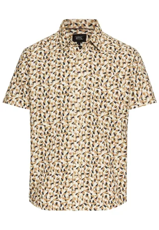 camel active - Kurzarmhemd mit Strukturmuster wood - Gr. - XXL