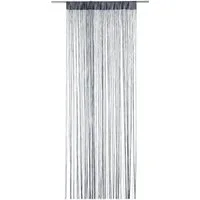 Gasper Fadenvorhang Türvorhang, B 110 cm x L 250 cm, Grau, Stangendurchzug, halbtransparent, Polyester